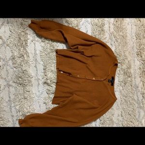 Burt orange button up sweater